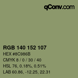 カラーコード: RGB 140 152 107 | qconv.com