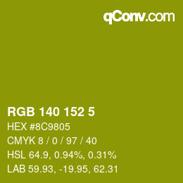 カラーコード: RGB 140 152 5 | qconv.com