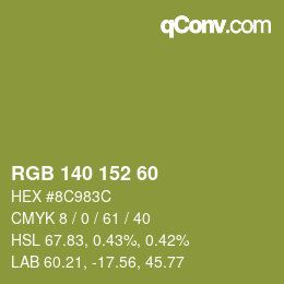 カラーコード: RGB 140 152 60 | qconv.com