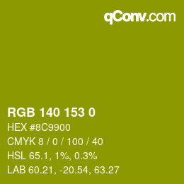 颜色代码: RGB 140 153 0 | qconv.com