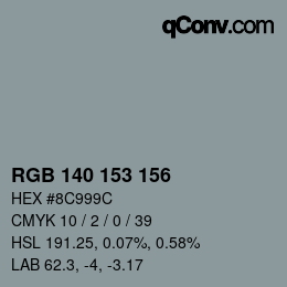 颜色代码: RGB 140 153 156 | qconv.com