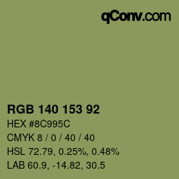 Farbcode: RGB 140 153 92 | qconv.com