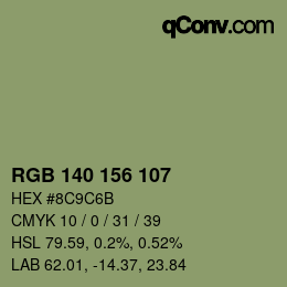 カラーコード: RGB 140 156 107 | qconv.com