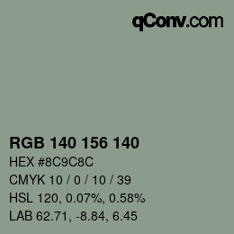 Código de color: RGB 140 156 140 | qconv.com