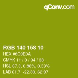 Color code: RGB 140 158 10 | qconv.com