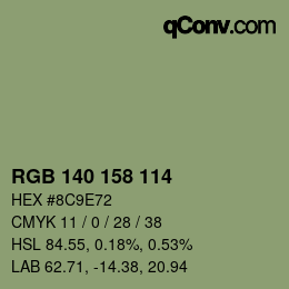 颜色代码: RGB 140 158 114 | qconv.com