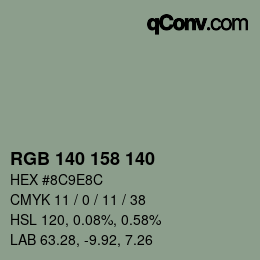 颜色代码: RGB 140 158 140 | qconv.com
