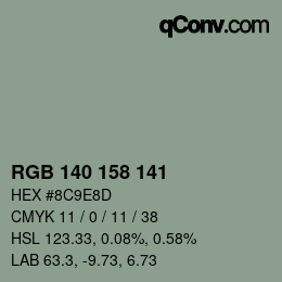 カラーコード: RGB 140 158 141 | qconv.com