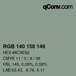 颜色代码: RGB 140 158 146 | qconv.com