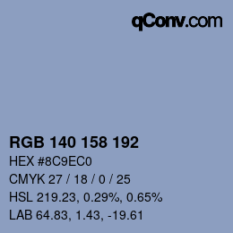 颜色代码: RGB 140 158 192 | qconv.com
