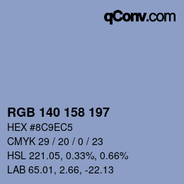 颜色代码: RGB 140 158 197 | qconv.com