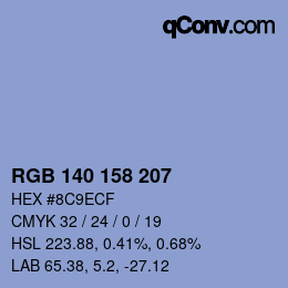 Color code: RGB 140 158 207 | qconv.com