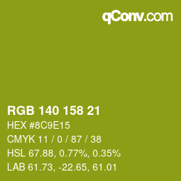 颜色代码: RGB 140 158 21 | qconv.com