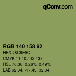 カラーコード: RGB 140 158 92 | qconv.com