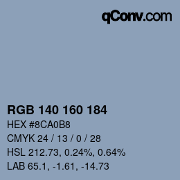 Color code: RGB 140 160 184 | qconv.com