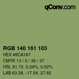 Color code: RGB 140 161 103 | qconv.com