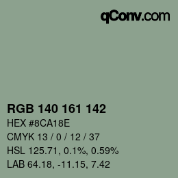 Color code: RGB 140 161 142 | qconv.com