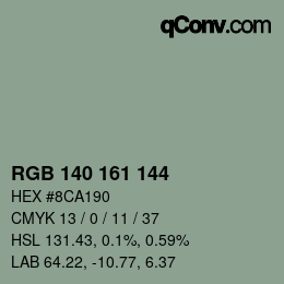 颜色代码: RGB 140 161 144 | qconv.com