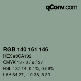 颜色代码: RGB 140 161 146 | qconv.com
