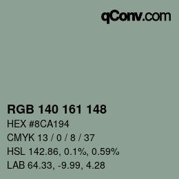 颜色代码: RGB 140 161 148 | qconv.com