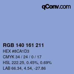 カラーコード: RGB 140 161 211 | qconv.com