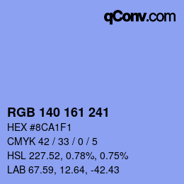 Color code: RGB 140 161 241 | qconv.com