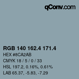 カラーコード: RGB 140 162.4 171.4 | qconv.com