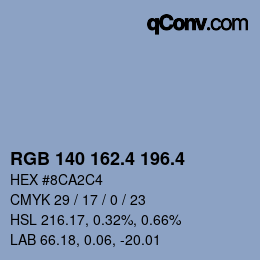 カラーコード: RGB 140 162.4 196.4 | qconv.com