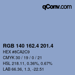 カラーコード: RGB 140 162.4 201.4 | qconv.com