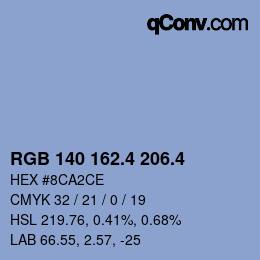 カラーコード: RGB 140 162.4 206.4 | qconv.com