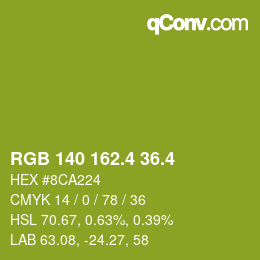 カラーコード: RGB 140 162.4 36.4 | qconv.com