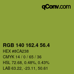 カラーコード: RGB 140 162.4 56.4 | qconv.com
