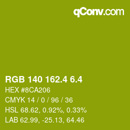 カラーコード: RGB 140 162.4 6.4 | qconv.com