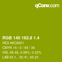 カラーコード: RGB 140 162.8 1.4 | qconv.com