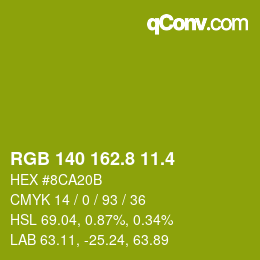 カラーコード: RGB 140 162.8 11.4 | qconv.com