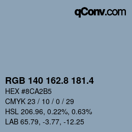 カラーコード: RGB 140 162.8 181.4 | qconv.com