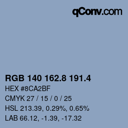 カラーコード: RGB 140 162.8 191.4 | qconv.com