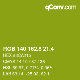 カラーコード: RGB 140 162.8 21.4 | qconv.com