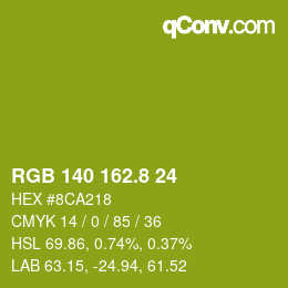カラーコード: RGB 140 162.8 24 | qconv.com