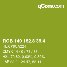 カラーコード: RGB 140 162.8 36.4 | qconv.com