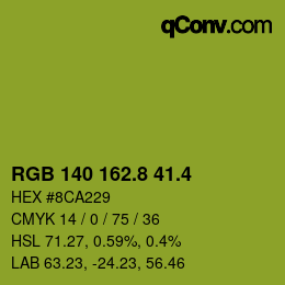 カラーコード: RGB 140 162.8 41.4 | qconv.com