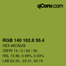 カラーコード: RGB 140 162.8 56.4 | qconv.com