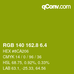 カラーコード: RGB 140 162.8 6.4 | qconv.com