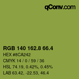 カラーコード: RGB 140 162.8 66.4 | qconv.com