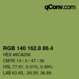 カラーコード: RGB 140 162.8 86.4 | qconv.com