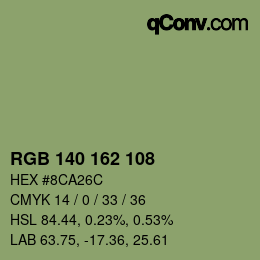 カラーコード: RGB 140 162 108 | qconv.com