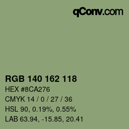 カラーコード: RGB 140 162 118 | qconv.com