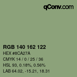 カラーコード: RGB 140 162 122 | qconv.com