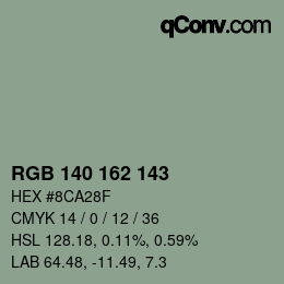 颜色代码: RGB 140 162 143 | qconv.com