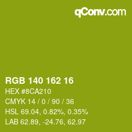 Color code: RGB 140 162 16 | qconv.com